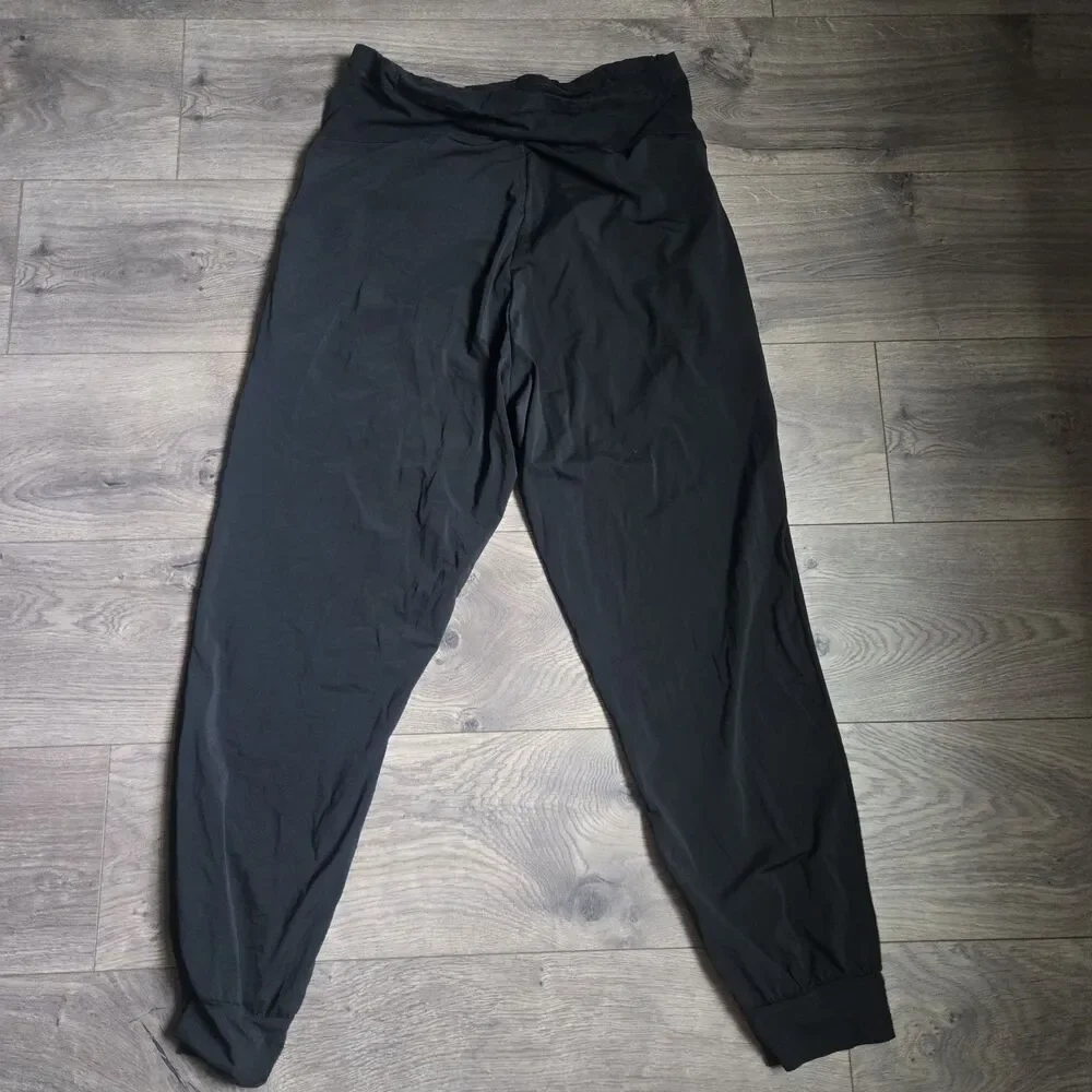 Maternity Joggers Black Stretch Quick Dry Nylon Spandex Athletic Workout Pants M